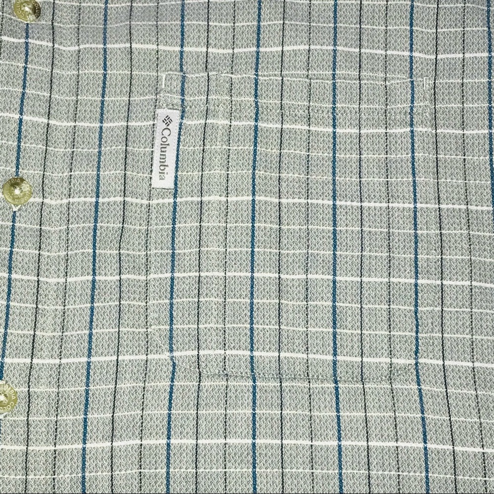Columbia Sportswear Gray Blue Plaid Button Down Shirt - Men’s XL - Picture 2 of 9